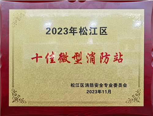 大阳城集团娱乐新尚科技园获评2023年度松江区十佳微型消防站